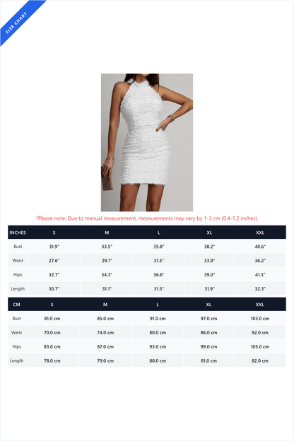 Sequin Embellished Textured Halter Mini Dress