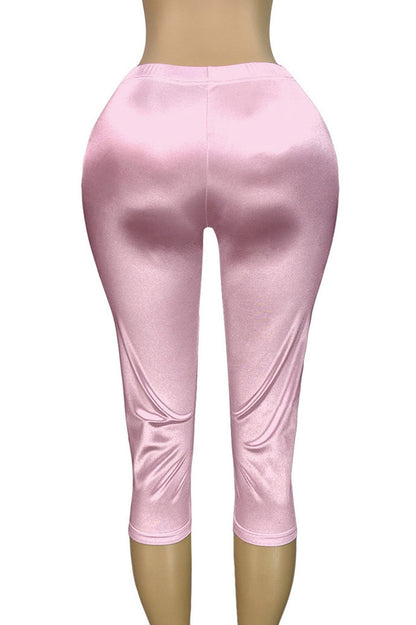 Stretch Satin Capri Pants