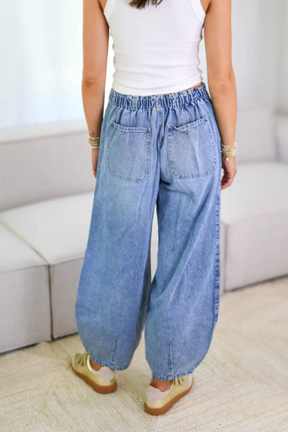 Drawstring Jeans with Pockets