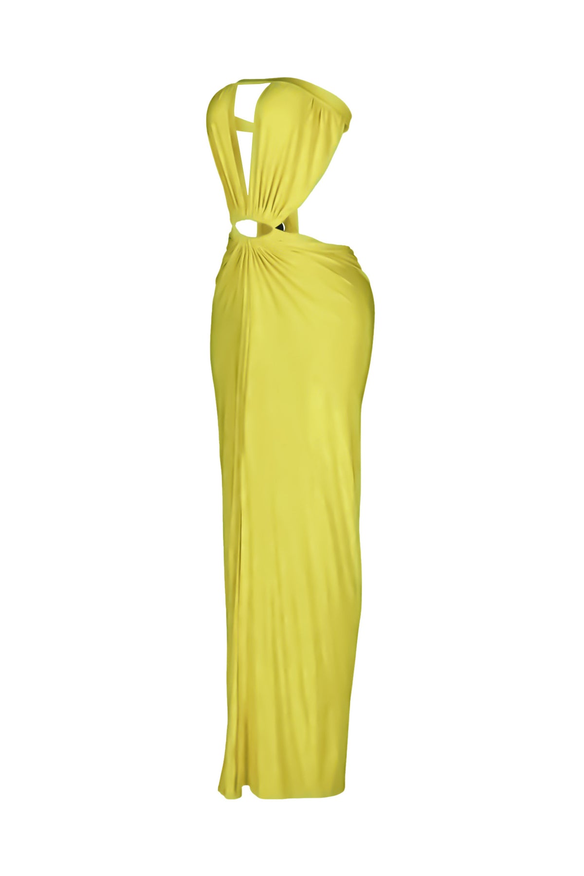 Cutout Ruched High Slit Maxi Dress