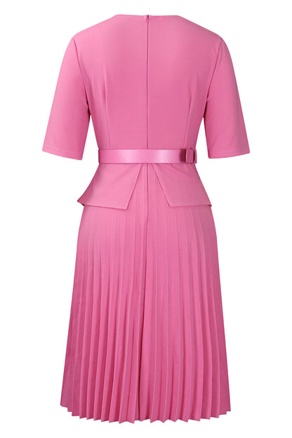 Elegant V-Neck Pleated Dress