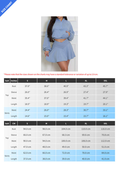 Stylish Two-Piece Skirt & Pants with Hoodie Top