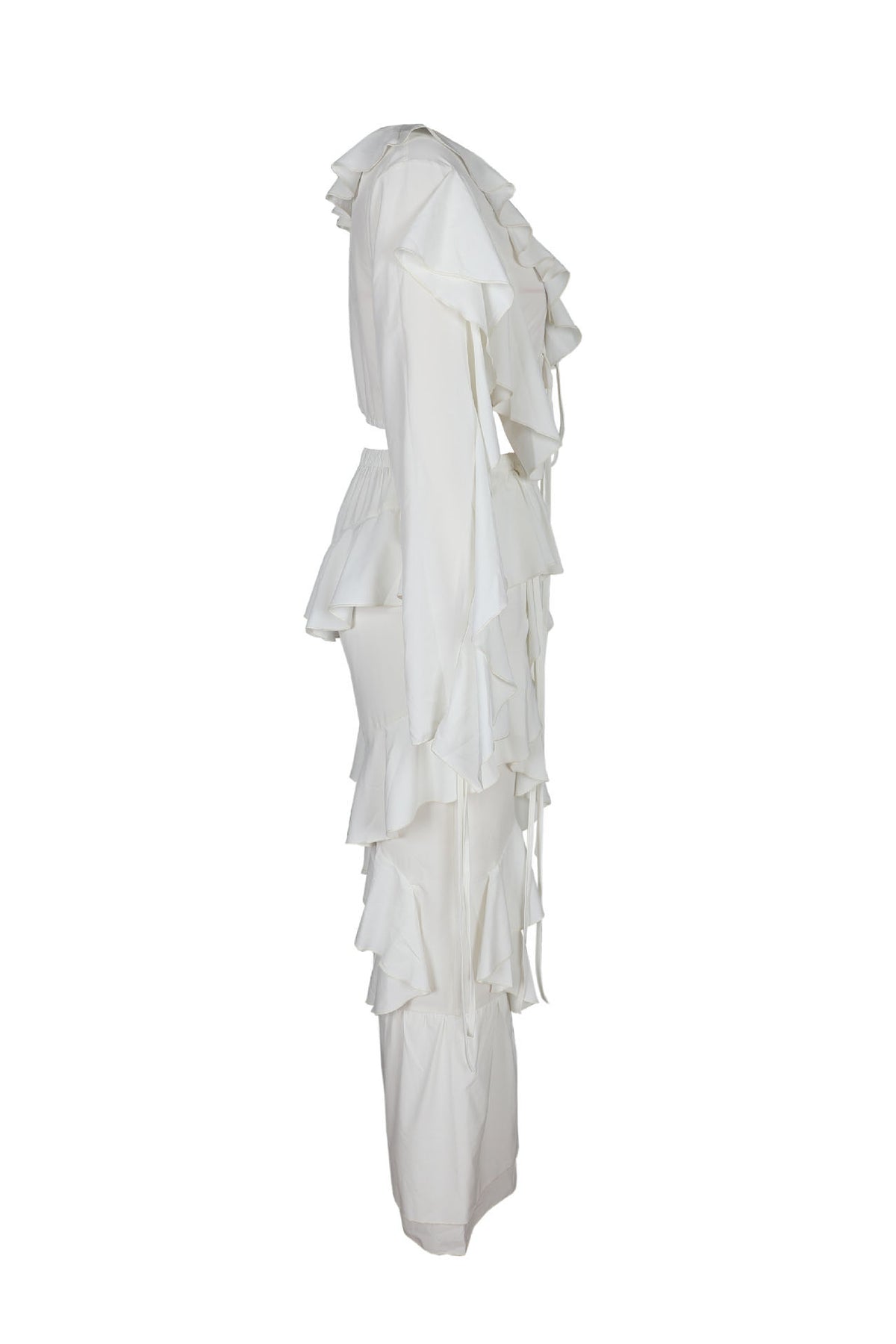 Ruffle Tie-Front Top & Pants Set