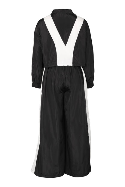 Color-Block Windbreaker & Wide-Leg Set