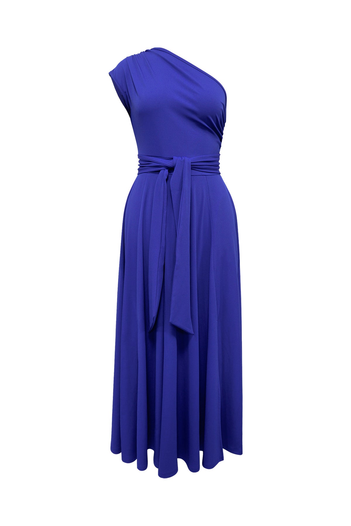 Elegant One-Shoulder A-Line Midi Dress