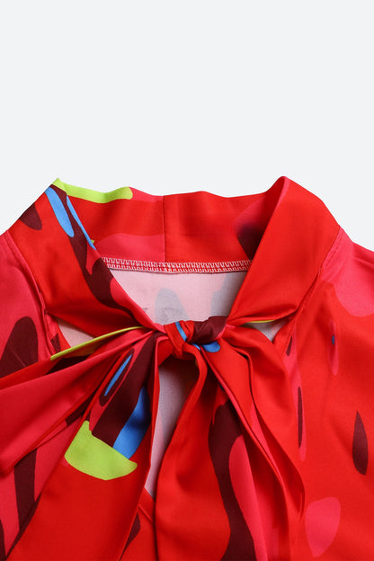 Tie Bow Colorblock Blouse