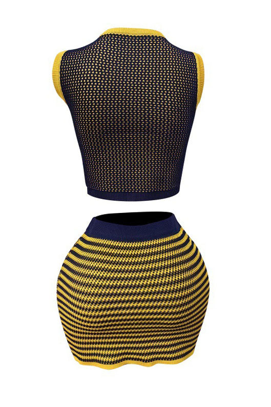 Stretchy Sleeveless Tank Top & Mini Skirt Set