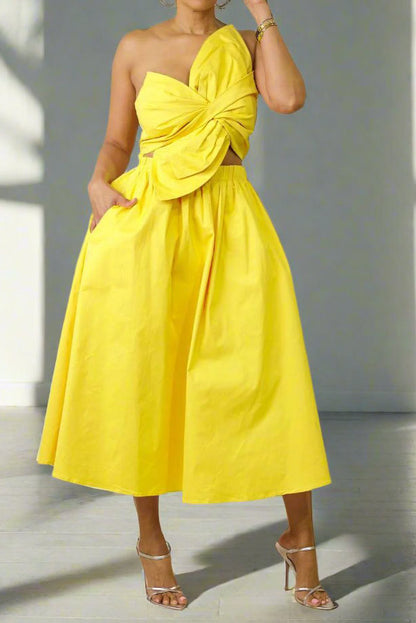One-Shoulder Midi Dress