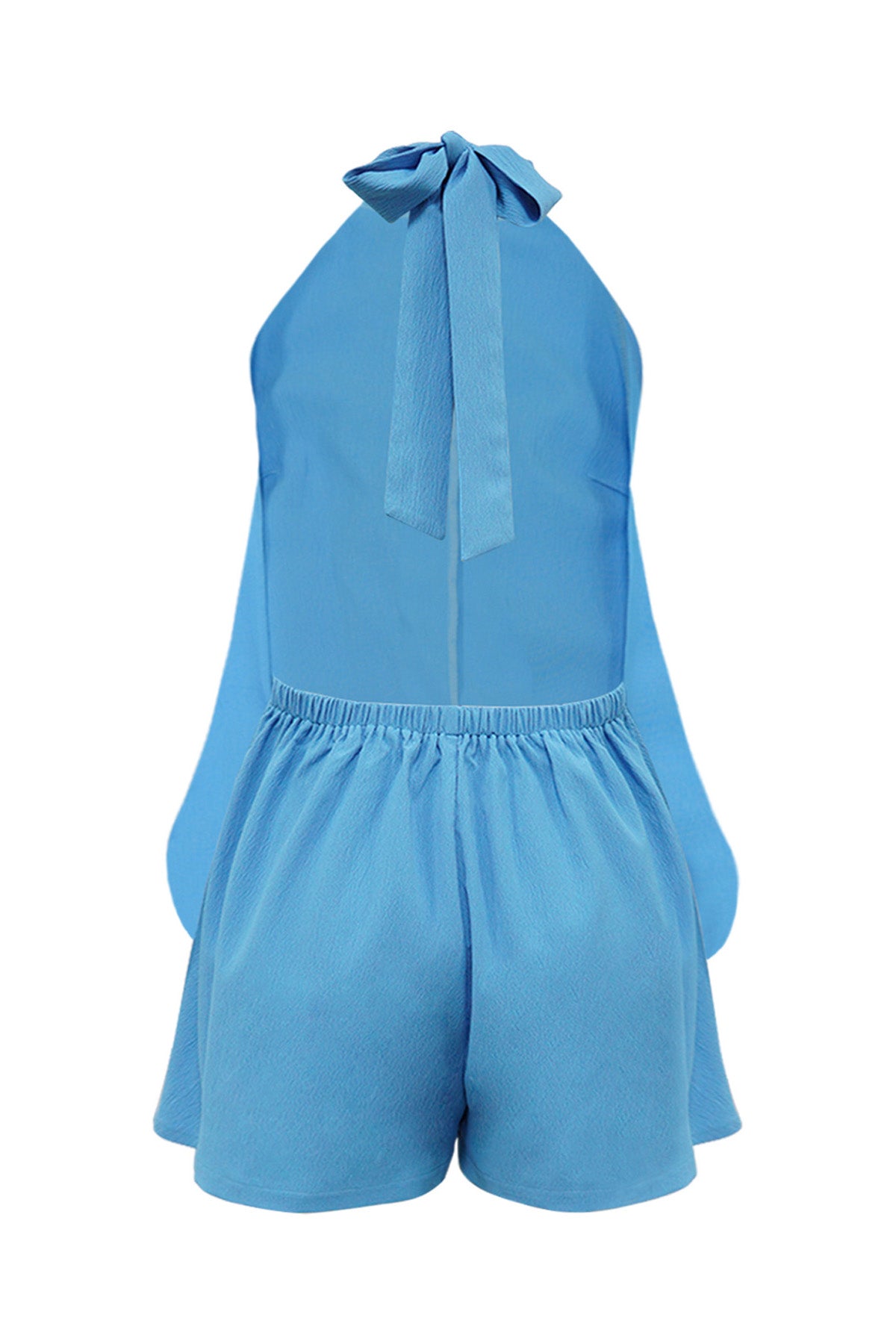 Textured Halter Flyaway Romper