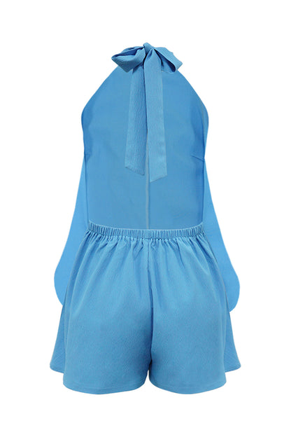 Textured Halter Flyaway Romper