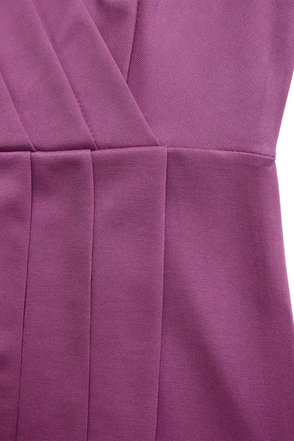 V-neck Short Sleeve High Waist Slim Dress