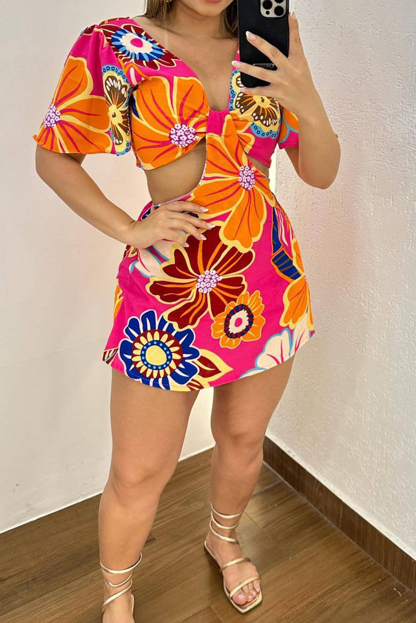 Printed Romper Dress
