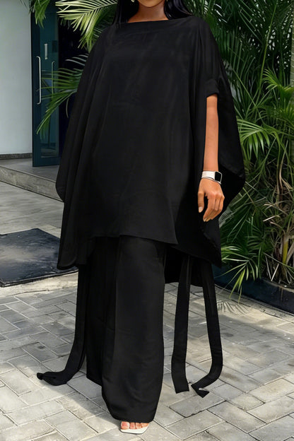 Plus Size Cape & Palazzo Pant Set