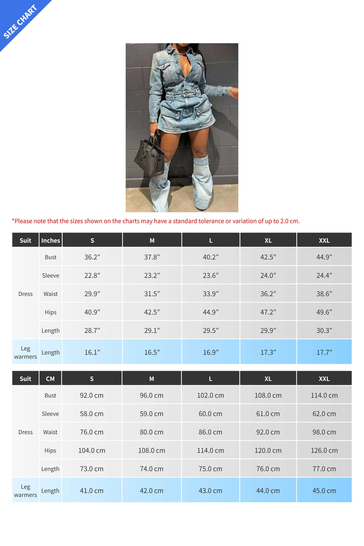 Denim Dress with Leg Warmers