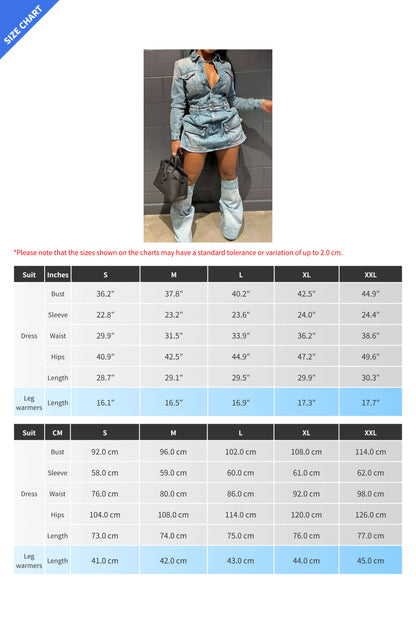 Denim Dress with Leg Warmers