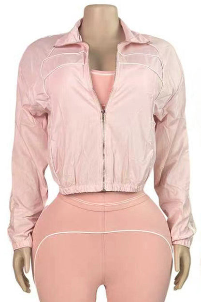 Retro Sport Cropped Track Jacket