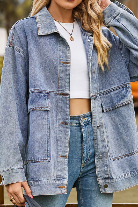 Oversized Drop Shoulder Denim Jacket