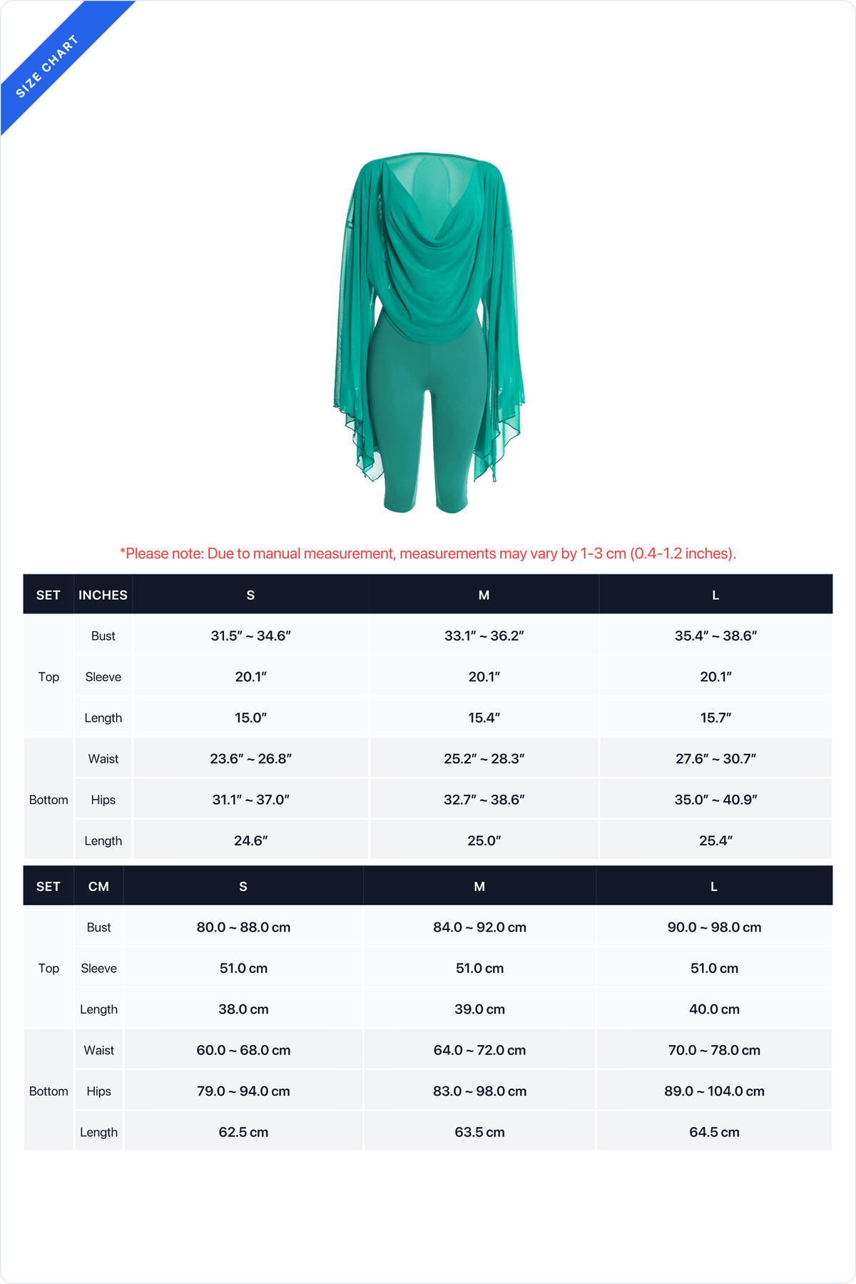 Cowl-Neck Mesh Top & Capri Pants Set