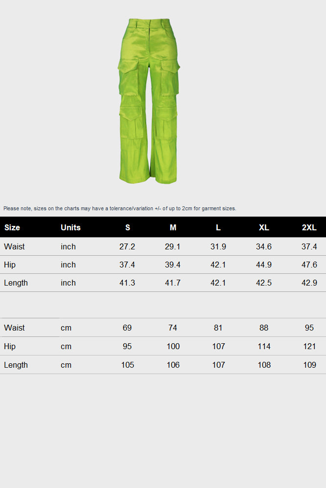 Solid Large Pocket Cargo Pants
