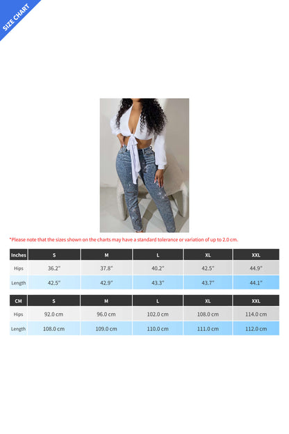 Rhinestone Skinny Raw Hem Jeans