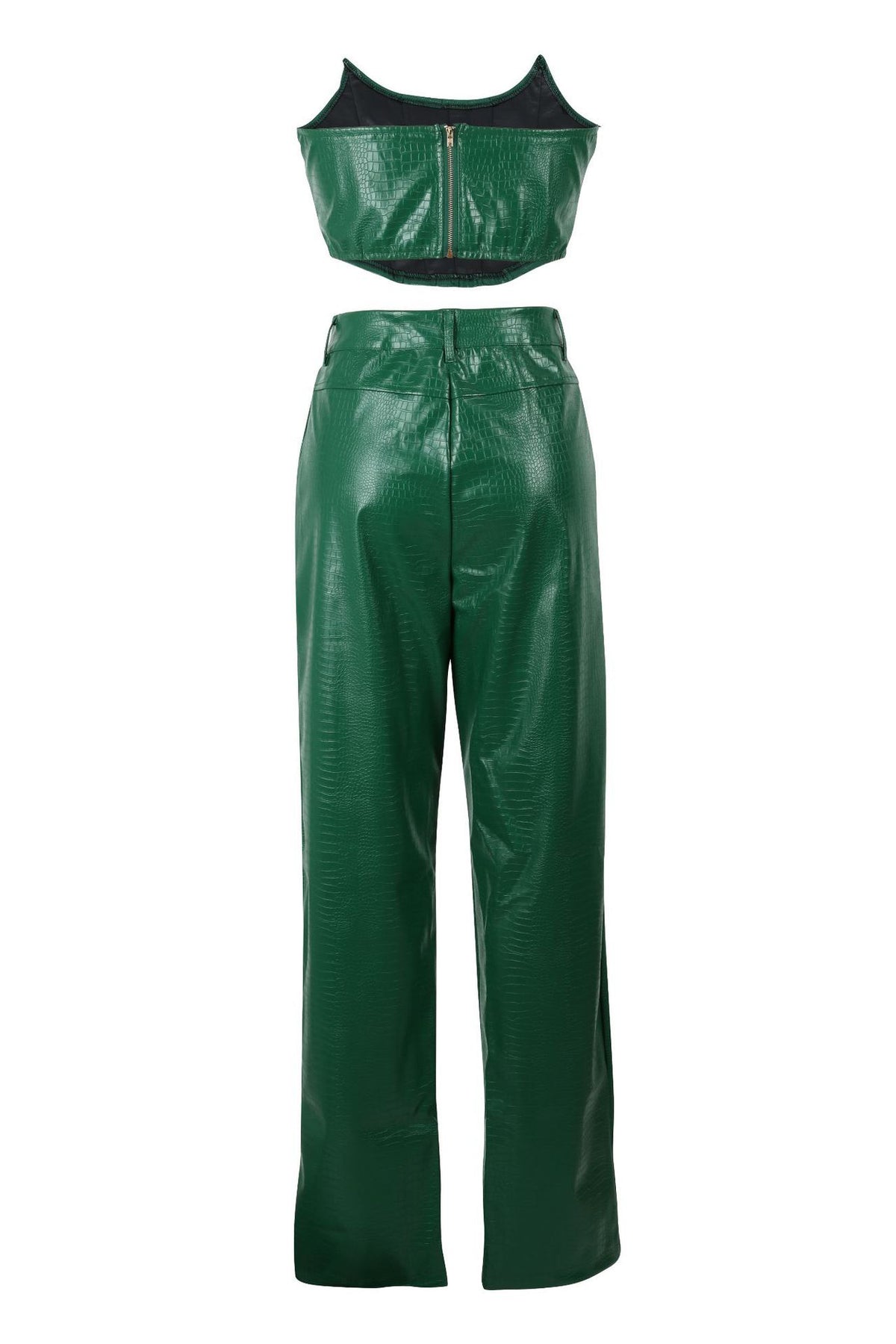 Corset Cutout PU Leather Cargo Set