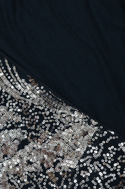 Sequin Lantern Sleeve Party Jumpsuit