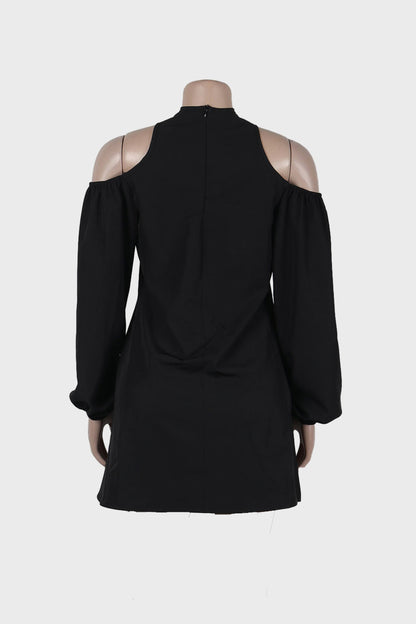 Solid Cold-Shoulder Dress