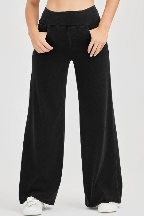 High-Stretch Wide Leg Yoga Jeans