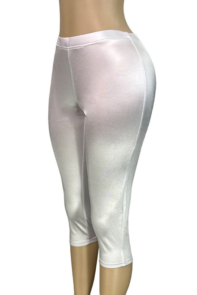 Stretch Satin Capri Pants