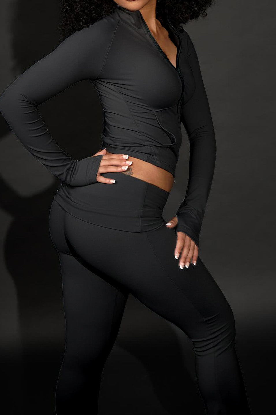 Sculpted Foldover Waist Flare Pants Set