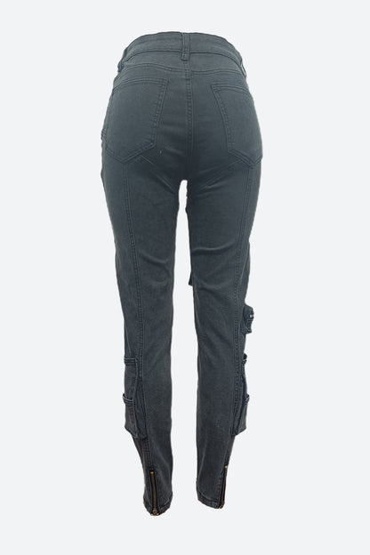 Patch-Pockets Skinny Jeans