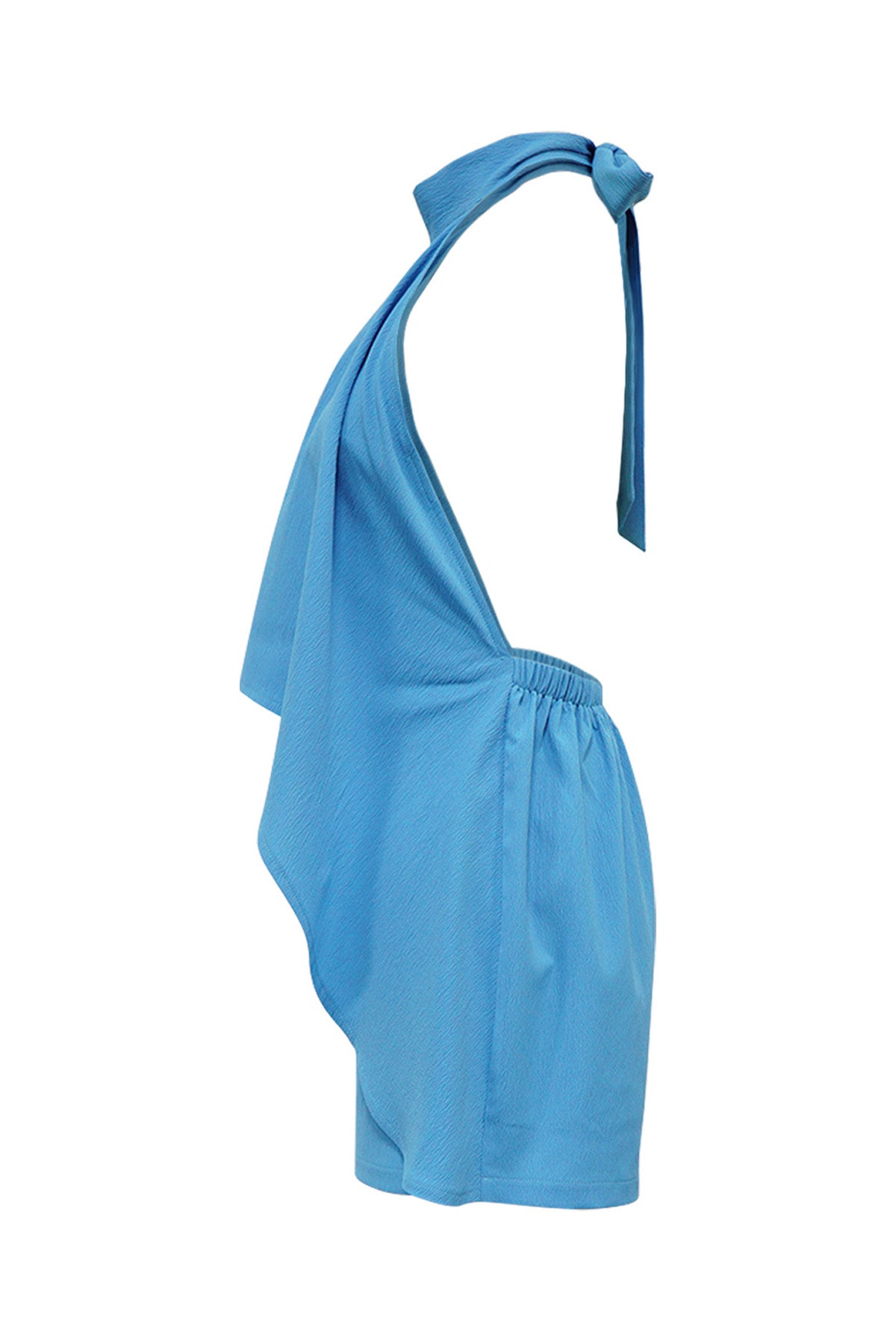 Textured Halter Flyaway Romper