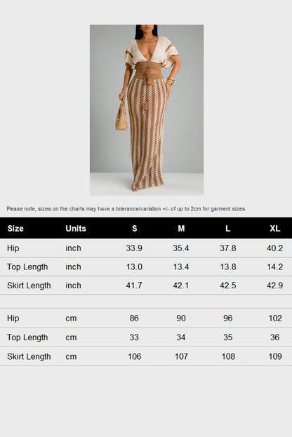 Stripe Knit Skirt Set