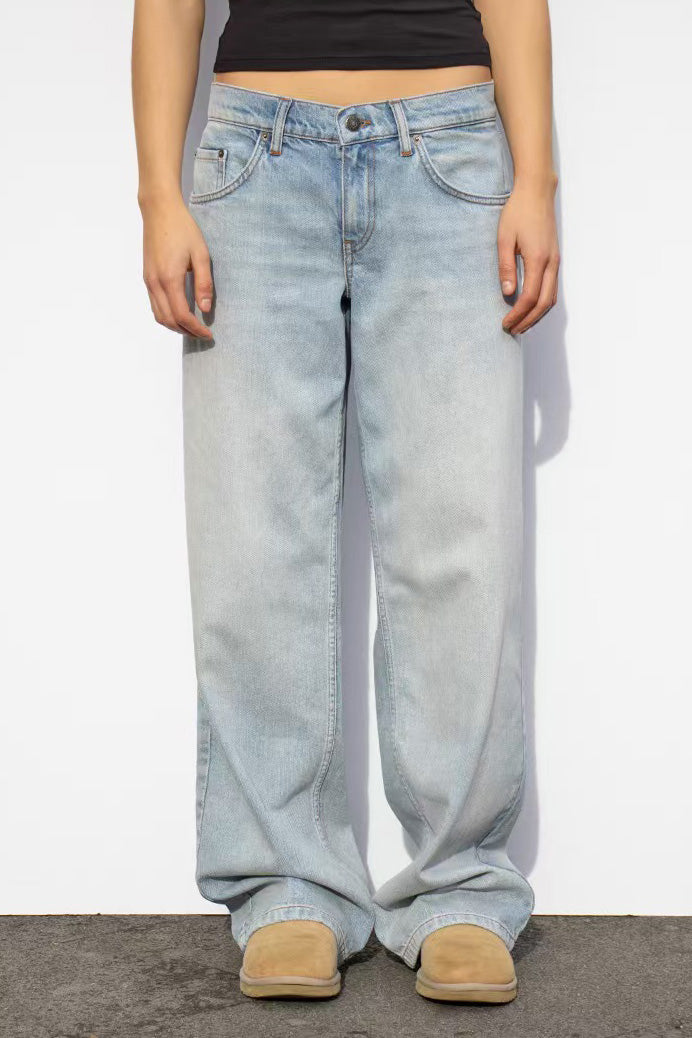 Vintage High Waist Loose Straight Wide Jeans