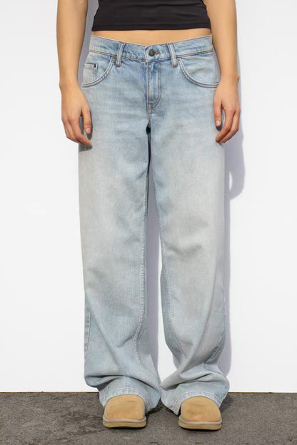 Vintage High Waist Loose Straight Wide Jeans