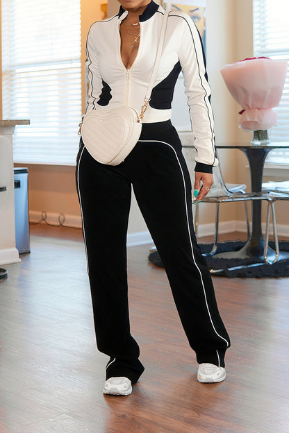 Zip-up Top & Pants Set