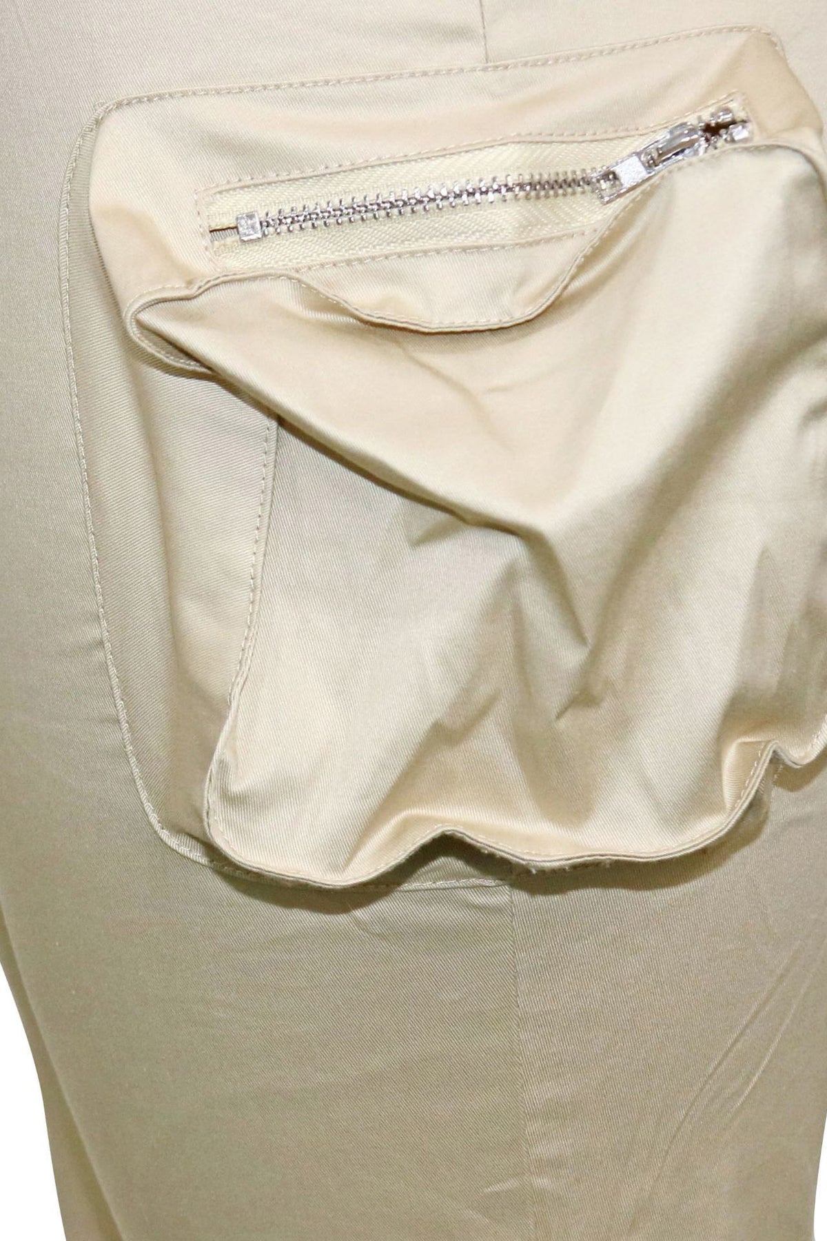 Zip Cargo Flared Pants