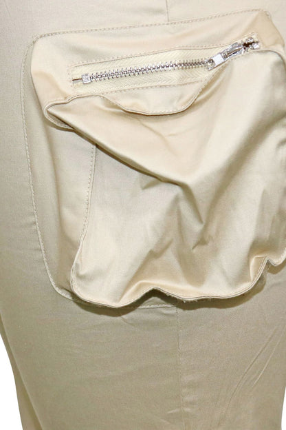 Zip Cargo Flared Pants
