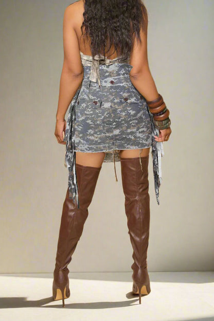 Camouflage Tassel Skirt