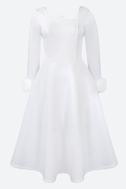 Long Sleeve Square Neck Maxi Dresses