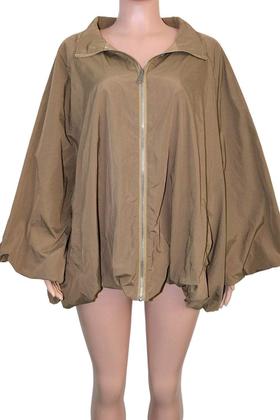 Oversized Zip-Up Bubble Jacket