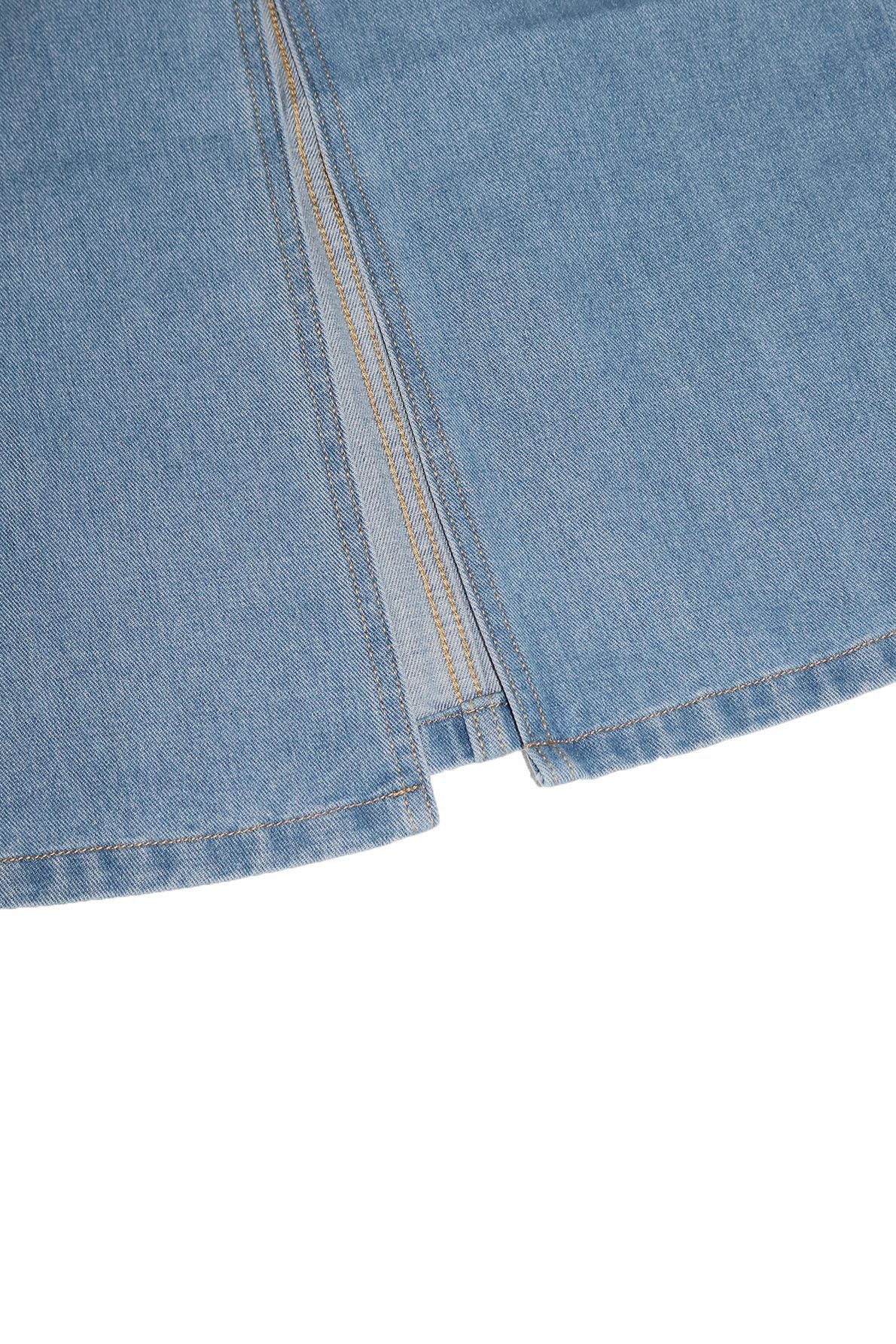 Slit Denim Skirt
