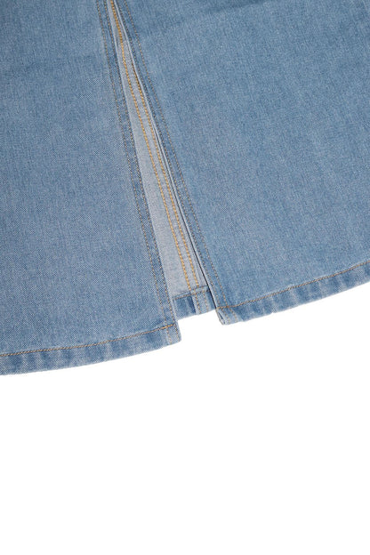 Slit Denim Skirt