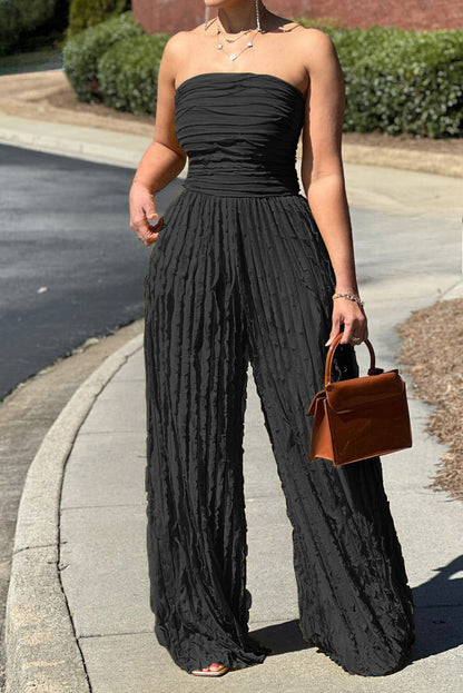 Ruched Strapless Jumpsuit