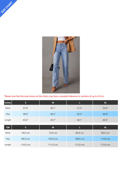 Loose Stitch Wide Leg Jeans