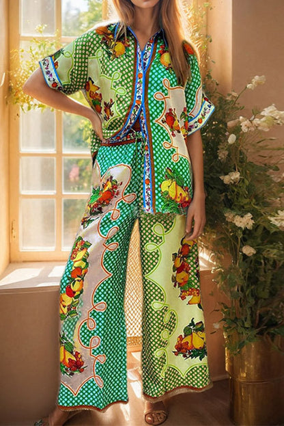 Printed Shirt and Pant Set
