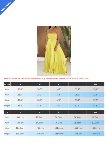 Smocked Cut Out Maxi Dress