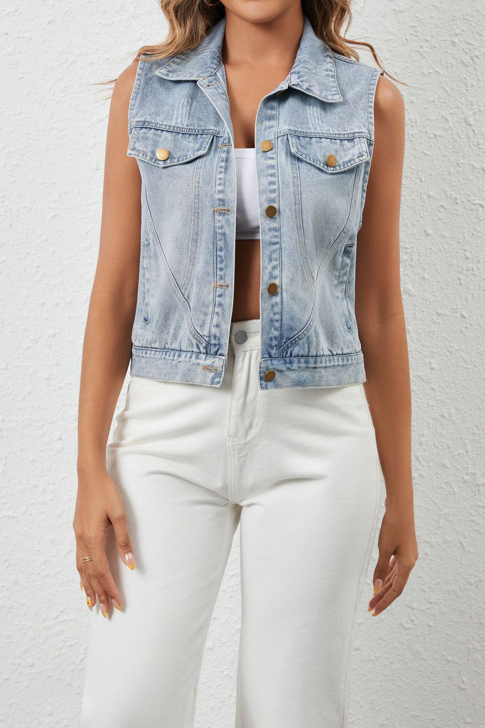 Loose Fit Casual Denim Vest