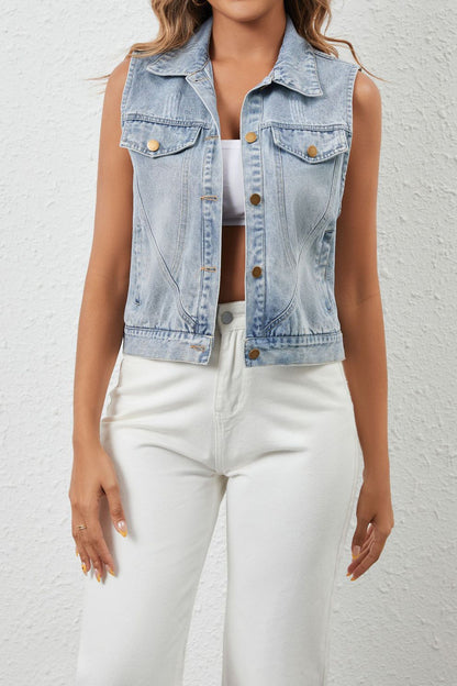 Loose Fit Casual Denim Vest