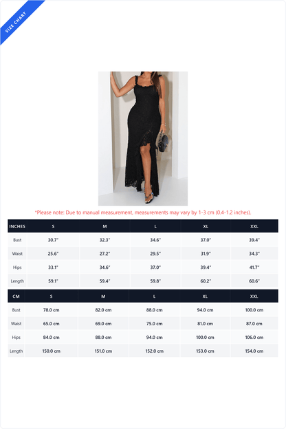 Romantic Lace Ruffle Slit Maxi Dress